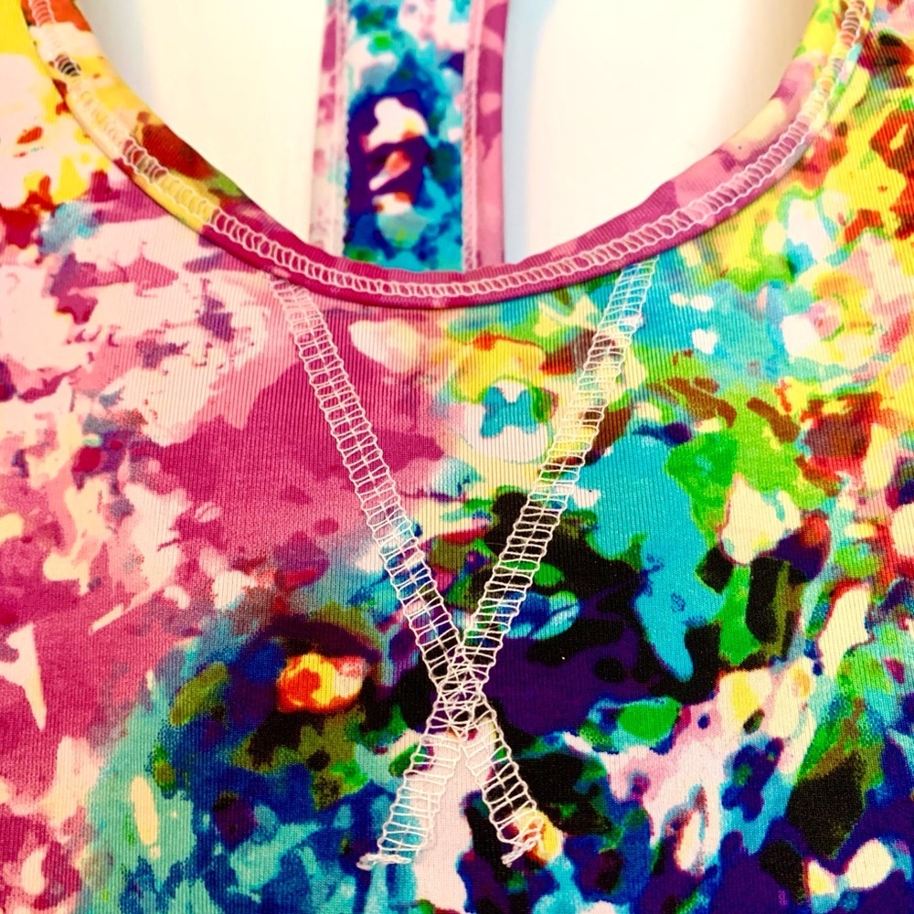 Body Central Multicolor Abstract Racerback Tank‎ Top